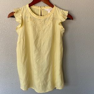 LC Lauren condrad yellow ruffle blouse